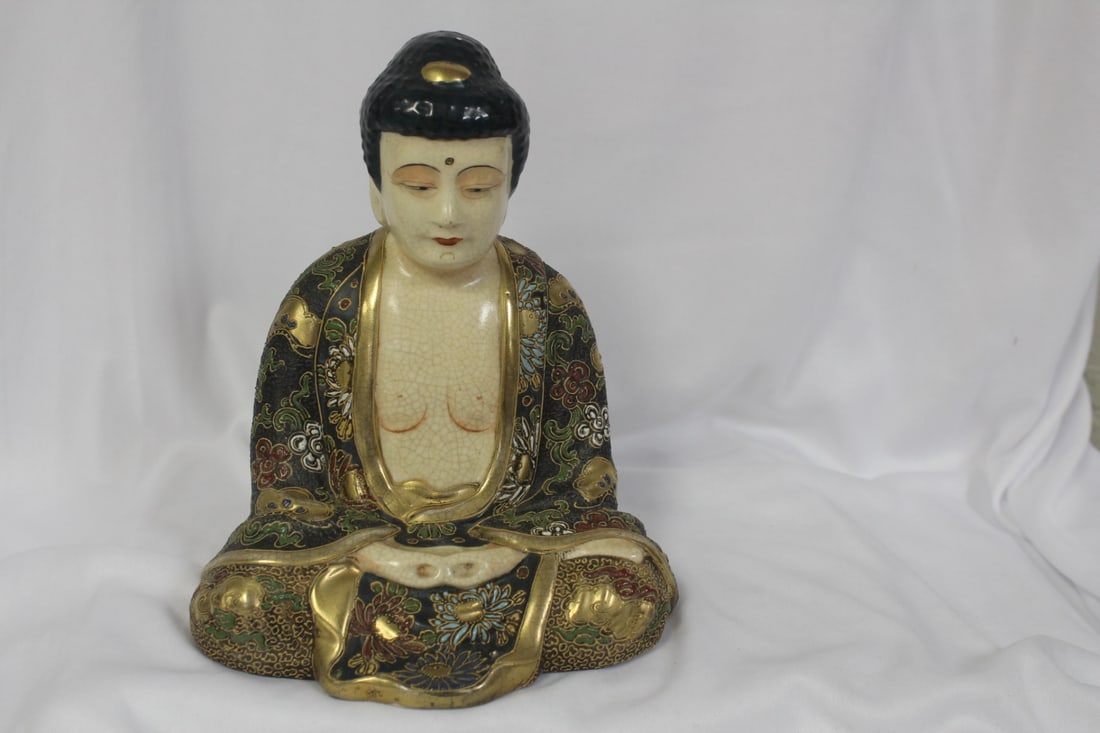A Fine Pottery Kwan Yin: possibly and most likely Satsuma - 7 1/2" tall