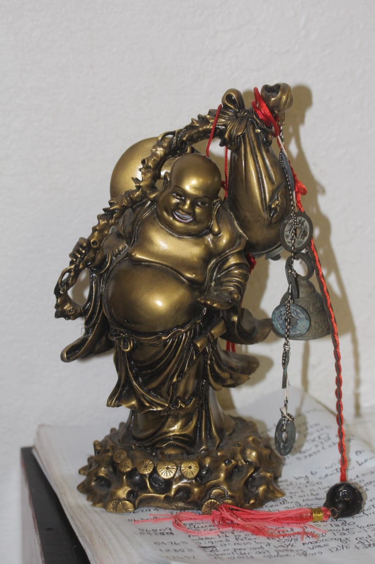 Chinese Resin Buddha with Coins (1 of 7)