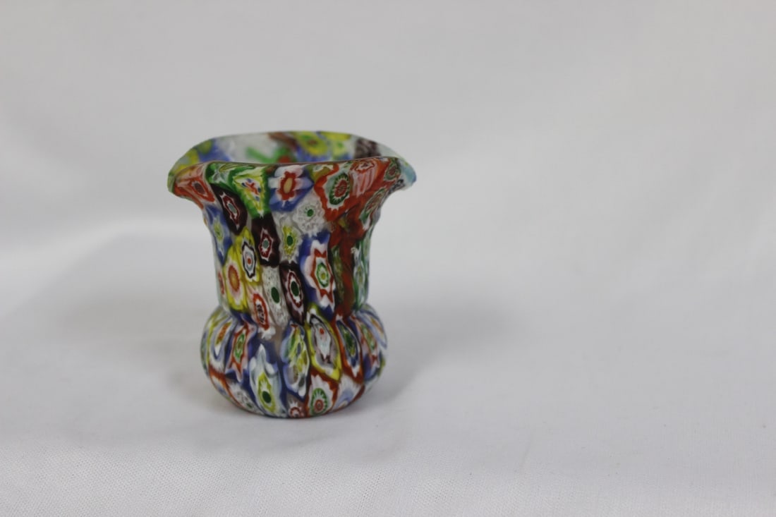 A Millefiori Italian Glass Creamer?: 2 7/8" tall