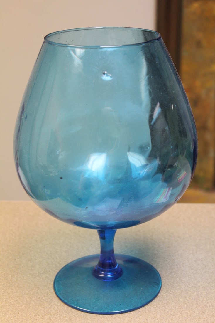 Teal Colour Glass Goblet - 2