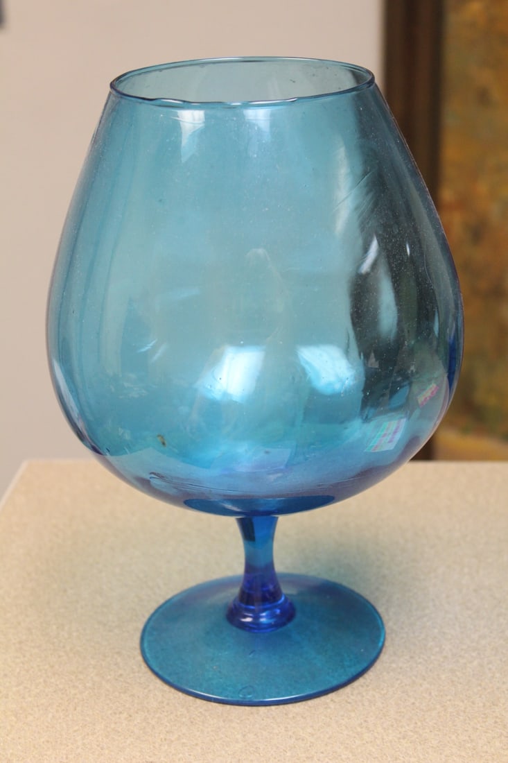 Teal Colour Glass Goblet - 3