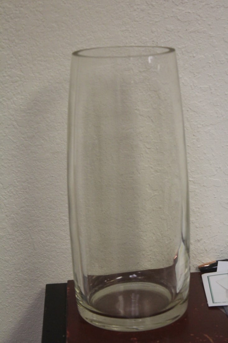 Modern Style Glass Vase: 12 1/2" tall
