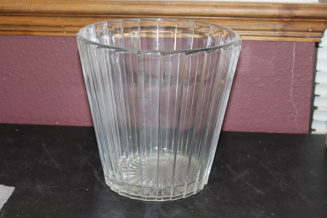 A Glass Ice Bucket?: 8" tall by 8" in diameter