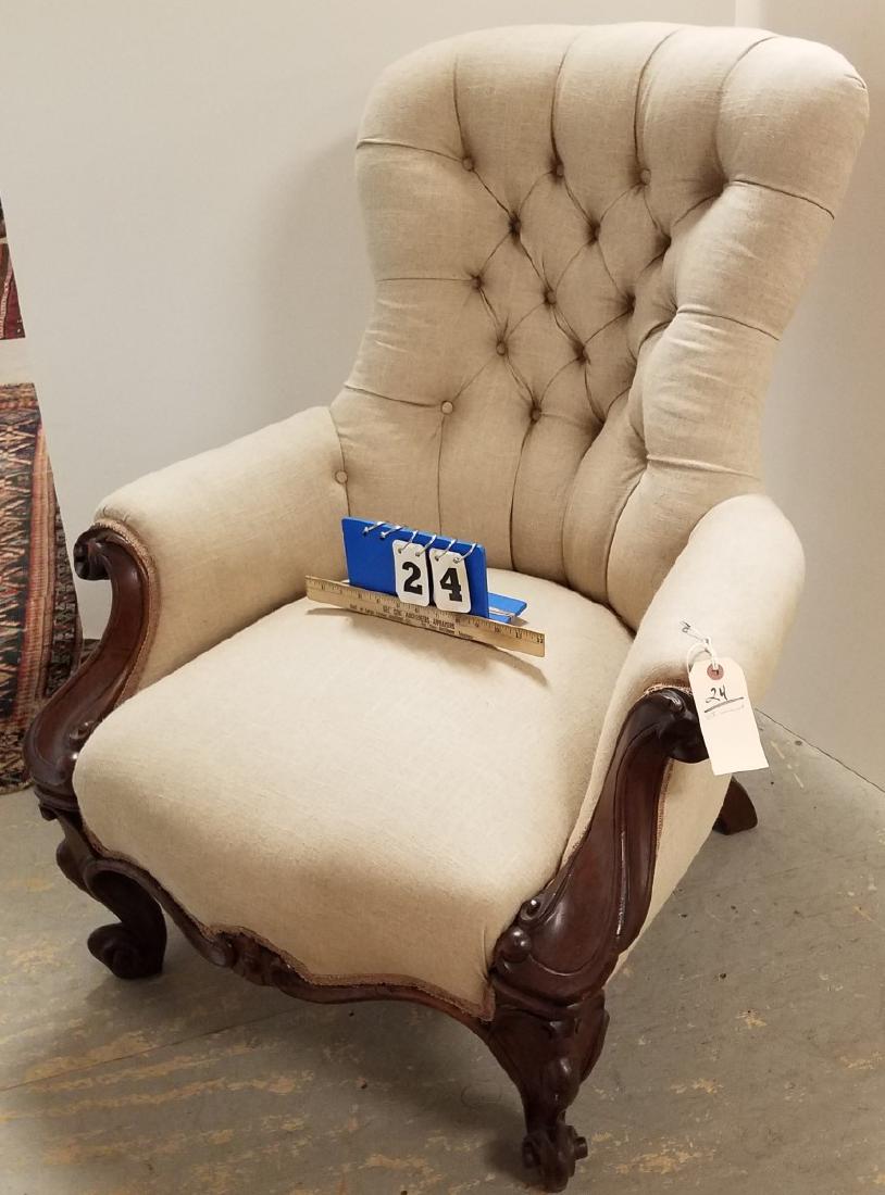 VICT WALNUT UPHOLS CHAIR (1 of 2)