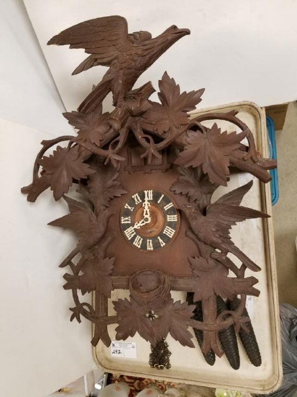 GERMAN QUAIL & CUCKOO CLOCK 27" X20" (1 of 2)