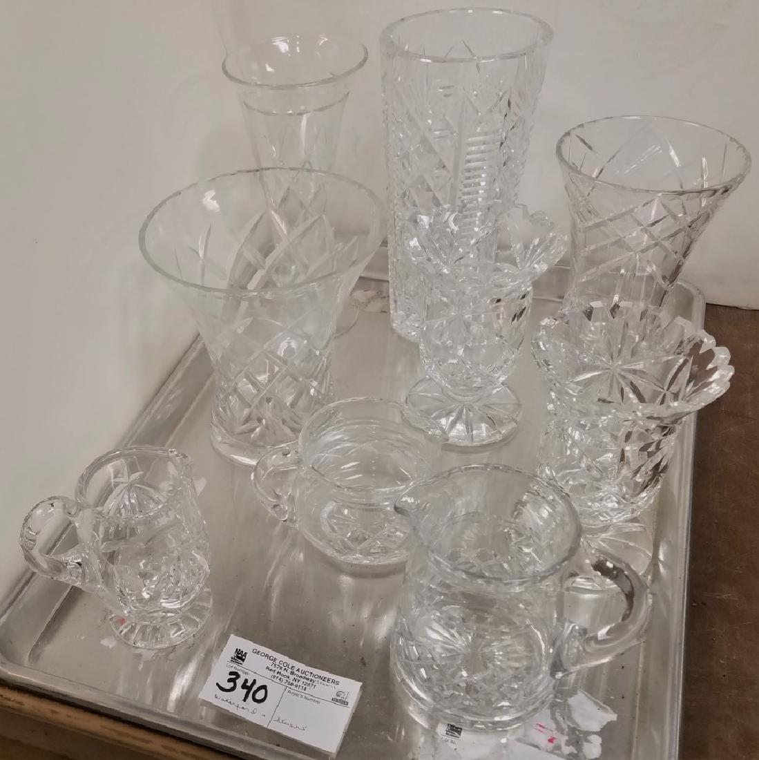 TRAY CUT GLASS - WATERFORD VASES, STUART: TRAY CUT GLASS - WATERFORD VASES, STUART