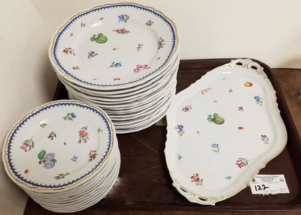 27PC. GINORI "ITALIAN FRUIT"-15 DINNER PLATES, 12: 27PC. GINORI "ITALIAN FRUIT"-15 DINNER PLATES, 12 DESSERT PLATES, 16.5" PLATTER