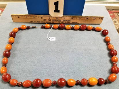 AMBER BEAD NECKLACE 32": AMBER BEAD NECKLACE 32"