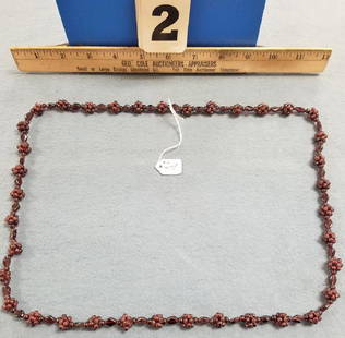 GARNET BEAD NECKLACE 34": GARNET BEAD NECKLACE 34"