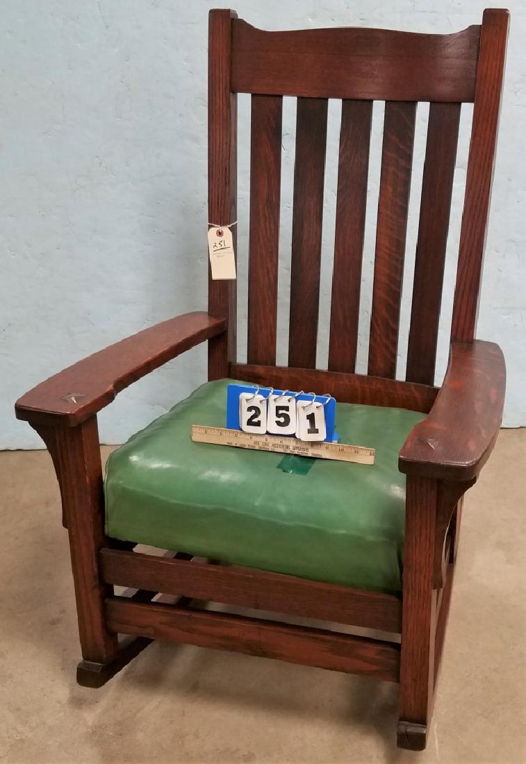 LABELED VINTAGE MISSION OAK ROCKER: LABELED VINTAGE MISSION OAK ROCKER