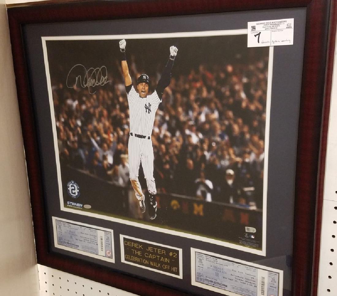 FRAMED PHOTO OF DEREK JETER AUTOG. 15"X19": FRAMED PHOTO OF DEREK JETER AUTOG. 15"X19"