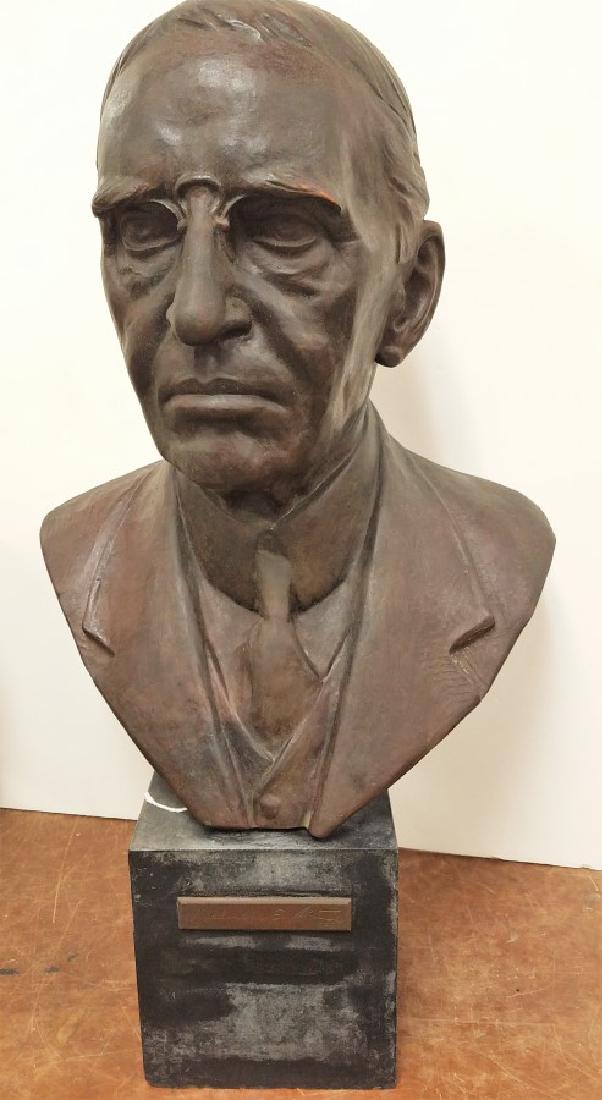 BRONZE BUST OF MILLVILLE E. STONE SGND. FRANCIS SAVAGE: BRONZE BUST OF MILLVILLE E. STONE SGND. FRANCIS SAVAGE 1925, KUNST FOUNDRY N.Y.25"