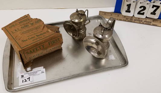 2 GRIER CARBIDE LAMPS "GEE-BEE": 2 GRIER CARBIDE LAMPS "GEE-BEE"