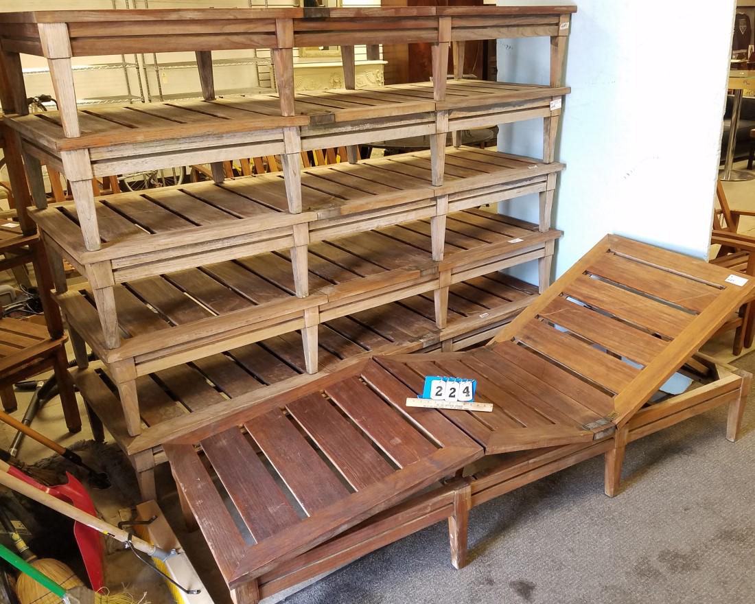 PR MCGUIRE ADJUSTABLE TEAK LOUNGES: PR MCGUIRE ADJUSTABLE TEAK LOUNGES