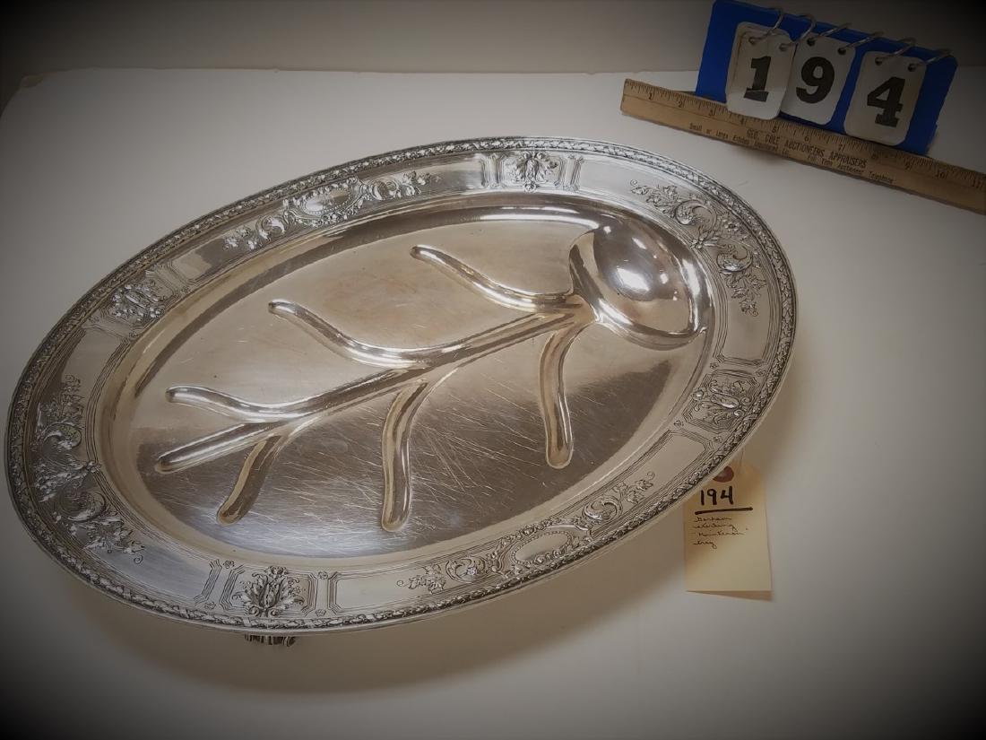 GORHAM STERLING "MAINTENON" WELL & TREE CARVING TRAY: GORHAM STERLING "MAINTENON" WELL & TREE CARVING TRAY 79.69 OZT