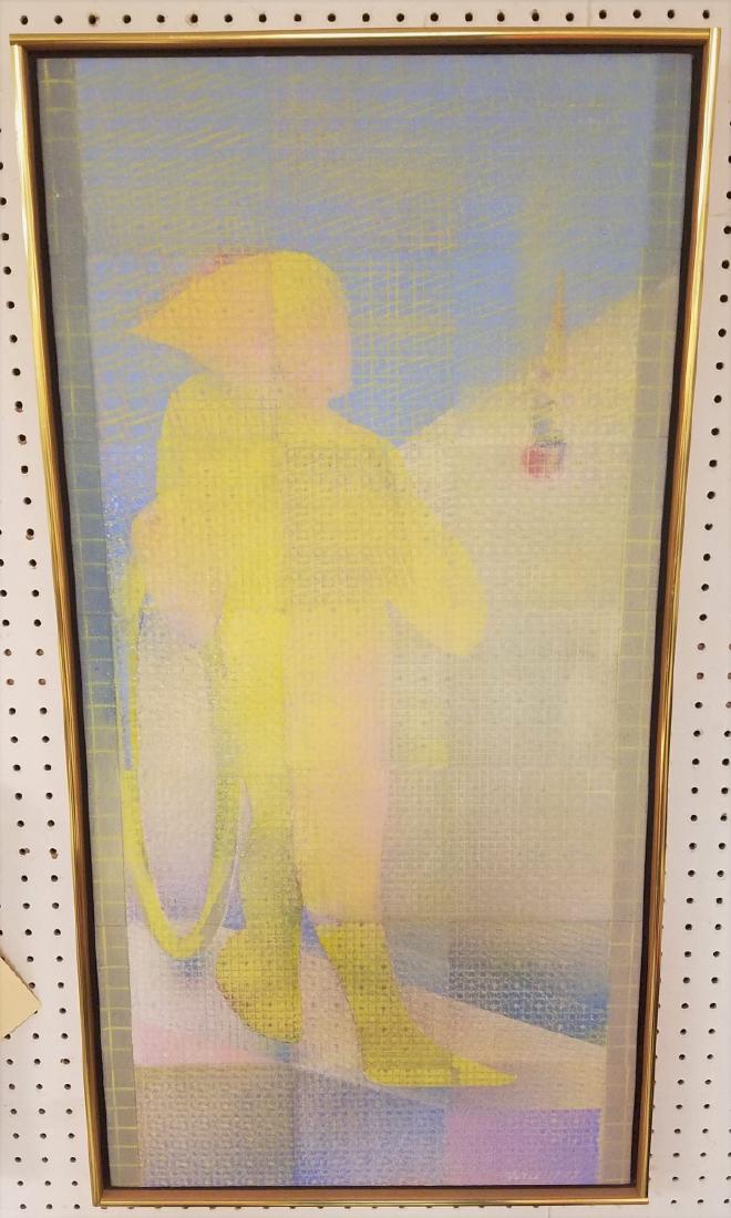 FRAMED O/C ACROBAT INGRID II, SGND. JOHN FORD 1977, 36": FRAMED O/C ACROBAT INGRID II, SGND. JOHN FORD 1977, 36" X 18"