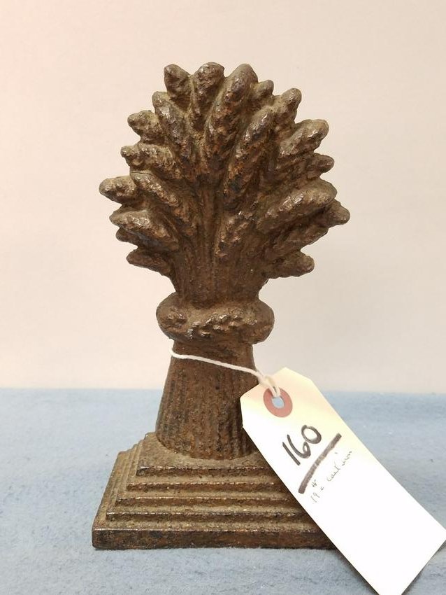 CAST IRON SHEAF OF WHEAT DOOR STOP 7 1/2": CAST IRON SHEAF OF WHEAT DOOR STOP 7 1/2"