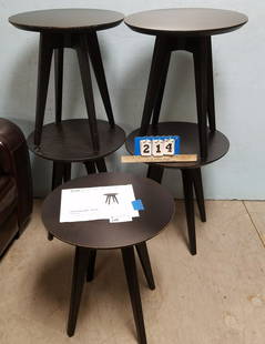 SET 5 KNOLL JENS RISON DESIGNED SIDE STANDS 20"H X 18": SET 5 KNOLL JENS RISON DESIGNED SIDE STANDS 20"H X 18" DIAM