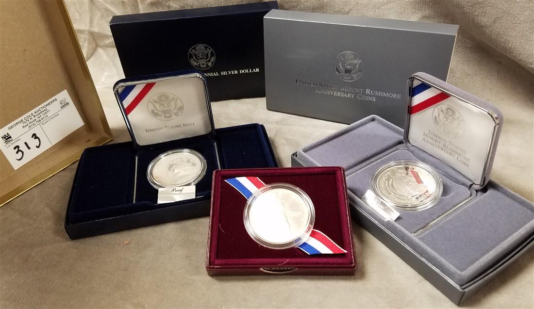 LOT 3 US MINT SILVER DOLLARS 1992 OLYMPIC, 1991 MT (1 of 2)