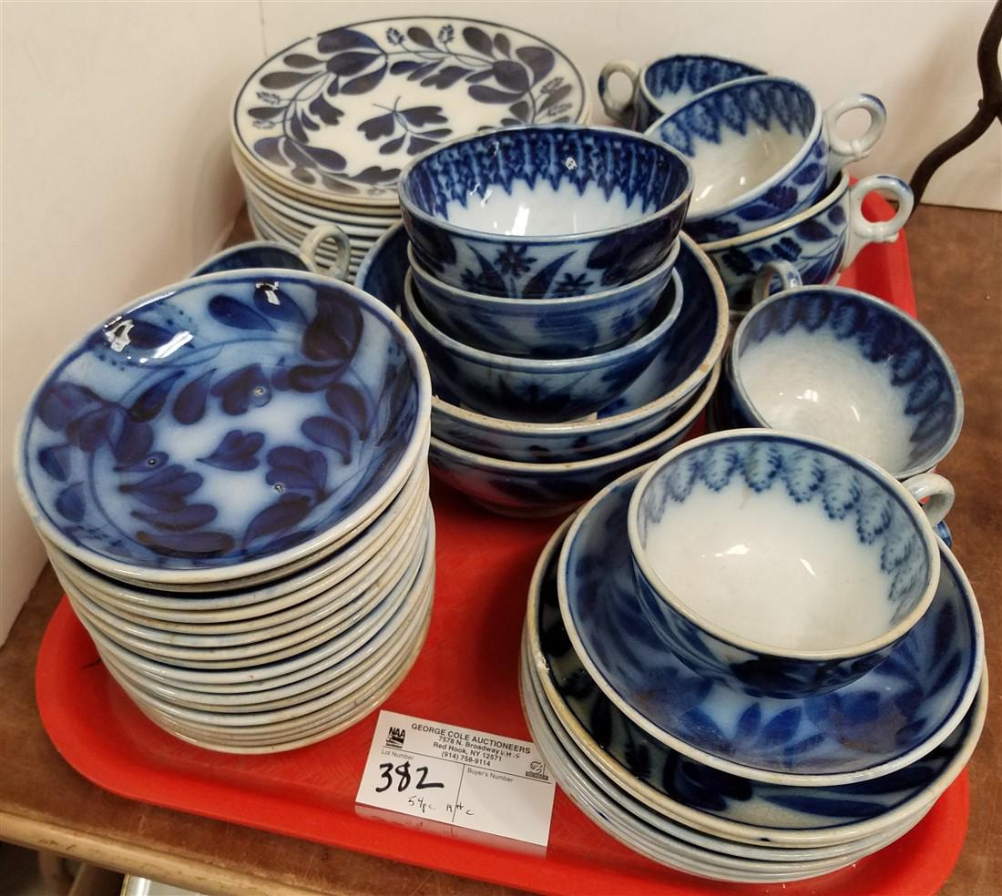 TRAY 54 PC 19TH C FLOW BLUE SPRIG (1 of 1)