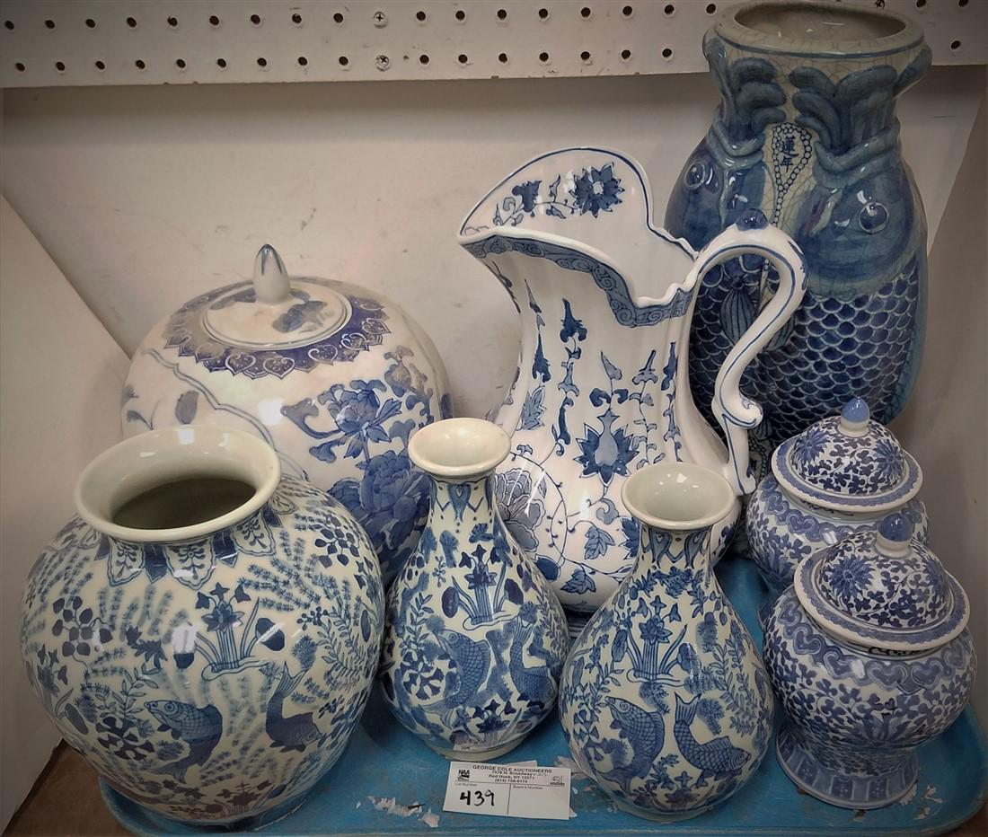 TRAY CHINESE GINGER JARS, VASES (1 of 1)