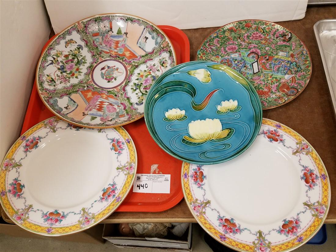 TRAY PLATES- ROSE MEDALLION, MAJOLICA, 2 ROYAL (1 of 1)