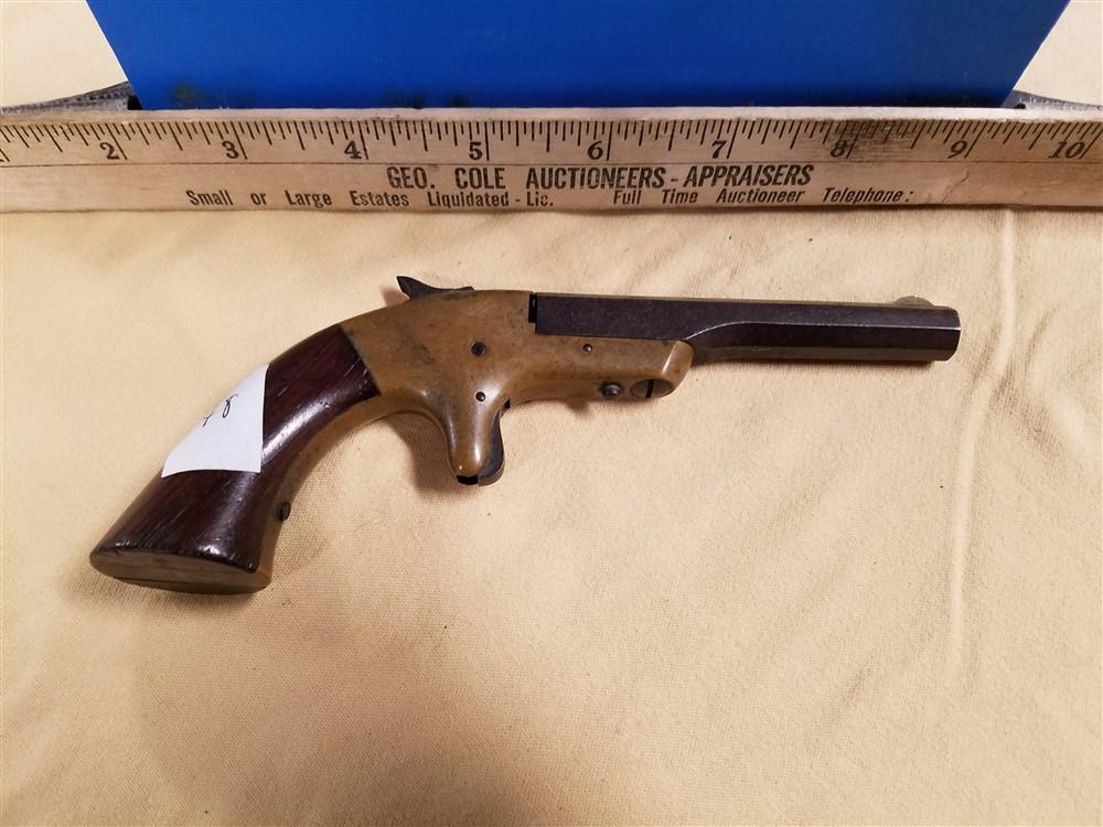 Civil War Era HC Lombard & Co Springfield, Butler Break: Civil War Era HC Lombard & Co Springfield, Butler Break Single Shot Brass Frame Derringer - .22cal - 3.5"bbl - Transfer Is Required, Anywhere Outside Of NY Is FFL to FFL Only