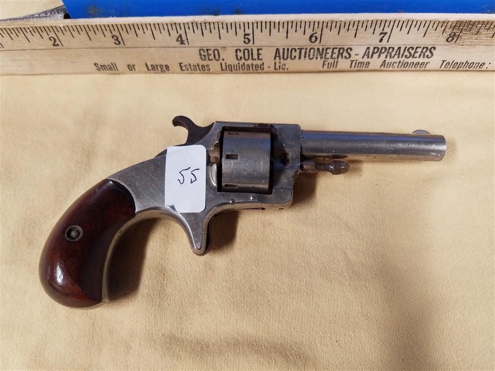 Hopkins & Allen Blue Jacket No.1 - 7 Shot Revolver -: Hopkins & Allen Blue Jacket No.1 - 7 Shot Revolver - Pat Mar 28 1871 - .22cal - 2.5"bbl - Spur Trigger Bird Eye Butt - SN R1646 - Transfer Is Required, Anywhere Outside Of NY Is FFL to FFL Only