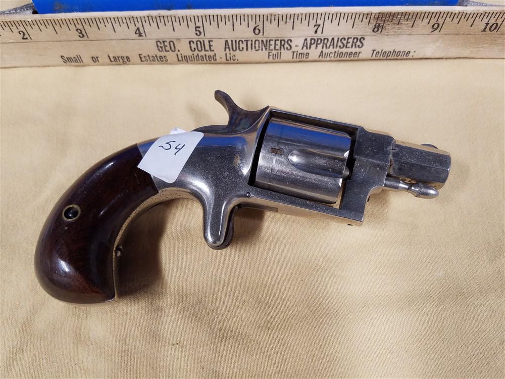 Hopkins & Allen - XL No4 NY - 5 Shot Revolver - .38cal: Hopkins & Allen - XL No4 NY - 5 Shot Revolver - .38cal Rimfire - 1.75"bbl - Bird Eye Butt, Spur Trigger - SN 208 - Transfer Is Required, Anywhere Outside Of NY Is FFL to FFL Only