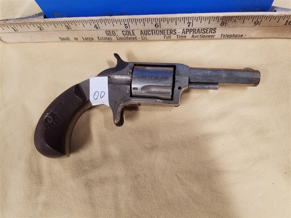 AETNA No2 - Pat May 23 1878 - 5 Shot Revolver - .32: AETNA No2 - Pat May 23 1878 - 5 Shot Revolver - .32 Rimfire - 2.5" Octagon bbl - Birds Eye Butt, Spur Trigger - Transfer Is Required, Anywhere Outside Of NY Is FFL to FFL Only