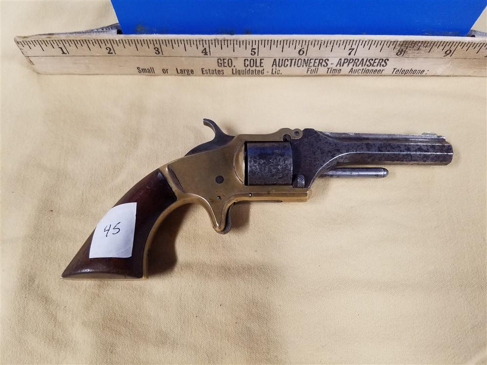 American Standard Tool Co Newark NJ - 7 Shot Tip Up: American Standard Tool Co Newark NJ - 7 Shot Tip Up Revolver - .22 Cal - 3 1/8"bbl - Spur Trigger - SN 13997 - About 40,000 made between 1869 & 1873 - Transfer Is Required, Anywhere Outside Of NY Is F