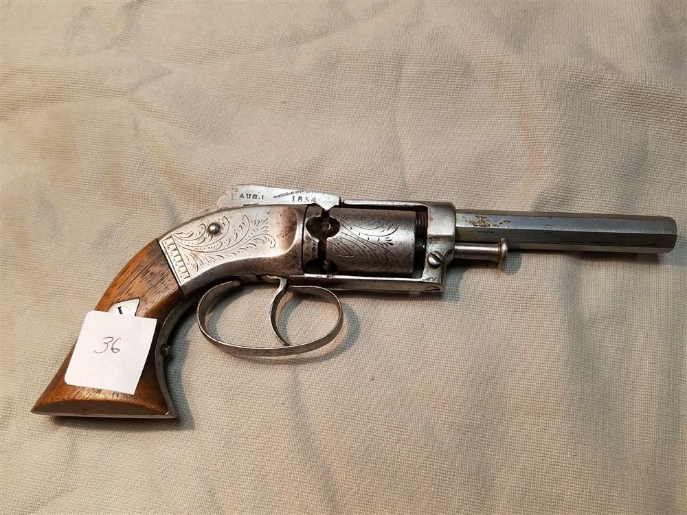 Josiah Ell: Josiah Ell's Patent Aug 1 1854 Model 2 Percussion Revolver - (Gun Digest: Approx 550 Manufactured) - Unless You Possess The Supplies To Load And Fire This Firearm, No FFL Transfer Required