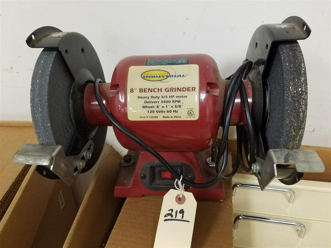 NORTHERN INDUSTRIAL 8" BENCH GRINDER: NORTHERN INDUSTRIAL 8" BENCH GRINDER