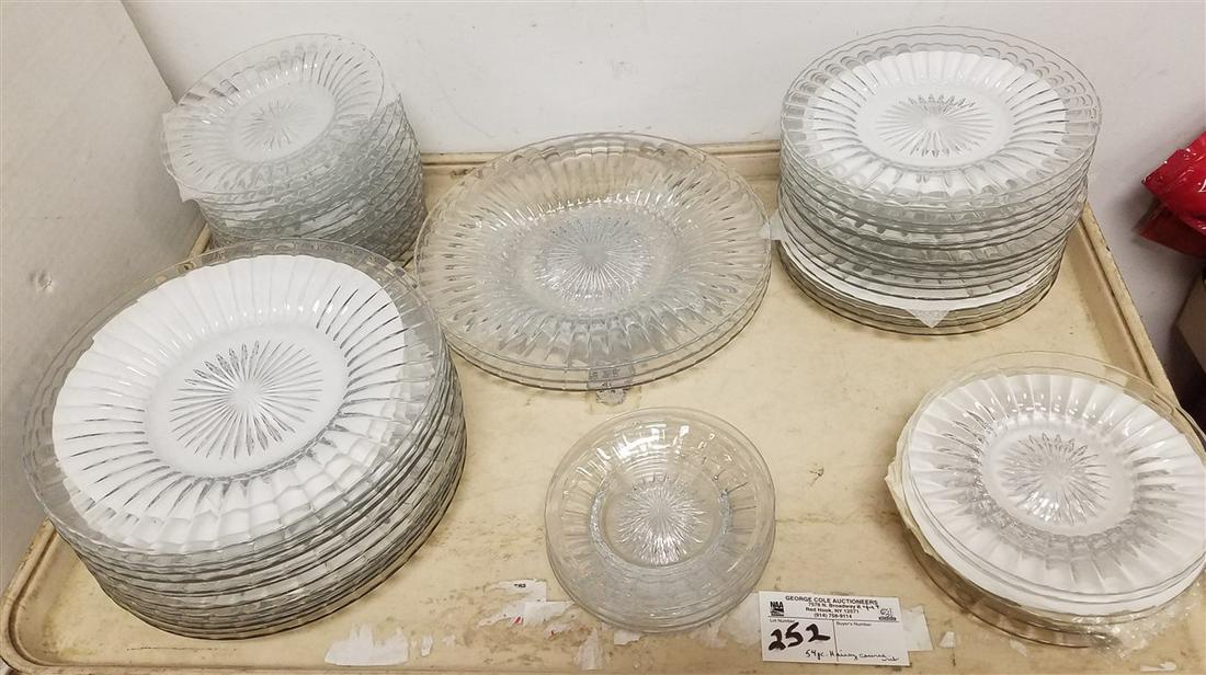 TRAY 54 PC HEISEY COURSE RIB PLATES 3-10", 12- 8 3/4": TRAY 54 PC HEISEY COURSE RIB PLATES 3-10", 12- 8 3/4" LUNCHEON, 14- 6 1/4 BREAD, 15 7 3/8 SALAD, 4-5"