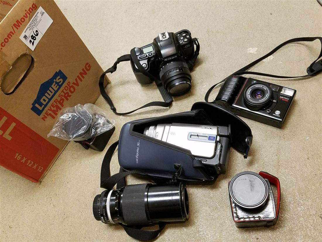 BX CAMERAS NIKON N6006, TELA AF, SONY 120X DIGITL: BX CAMERAS NIKON N6006, TELA AF, SONY 120X DIGITL HANDICAM, LENSES