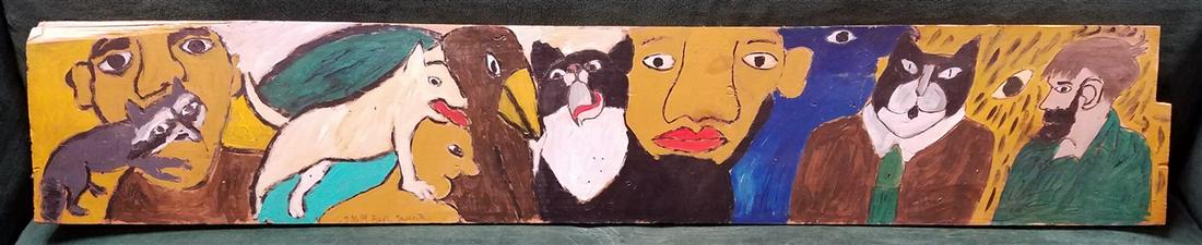 O/PANEL SGND. EARL SWANIGAN, HUDSON OUTSIDER ARTIST: O/PANEL SGND. EARL SWANIGAN, HUDSON OUTSIDER ARTIST