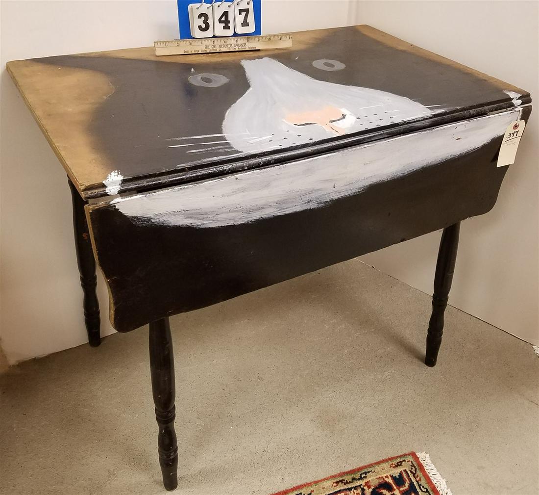 PTD DROP LEAF TABLE OF CAT SGND EARL SWANIGAN: PTD DROP LEAF TABLE OF CAT SGND EARL SWANIGAN