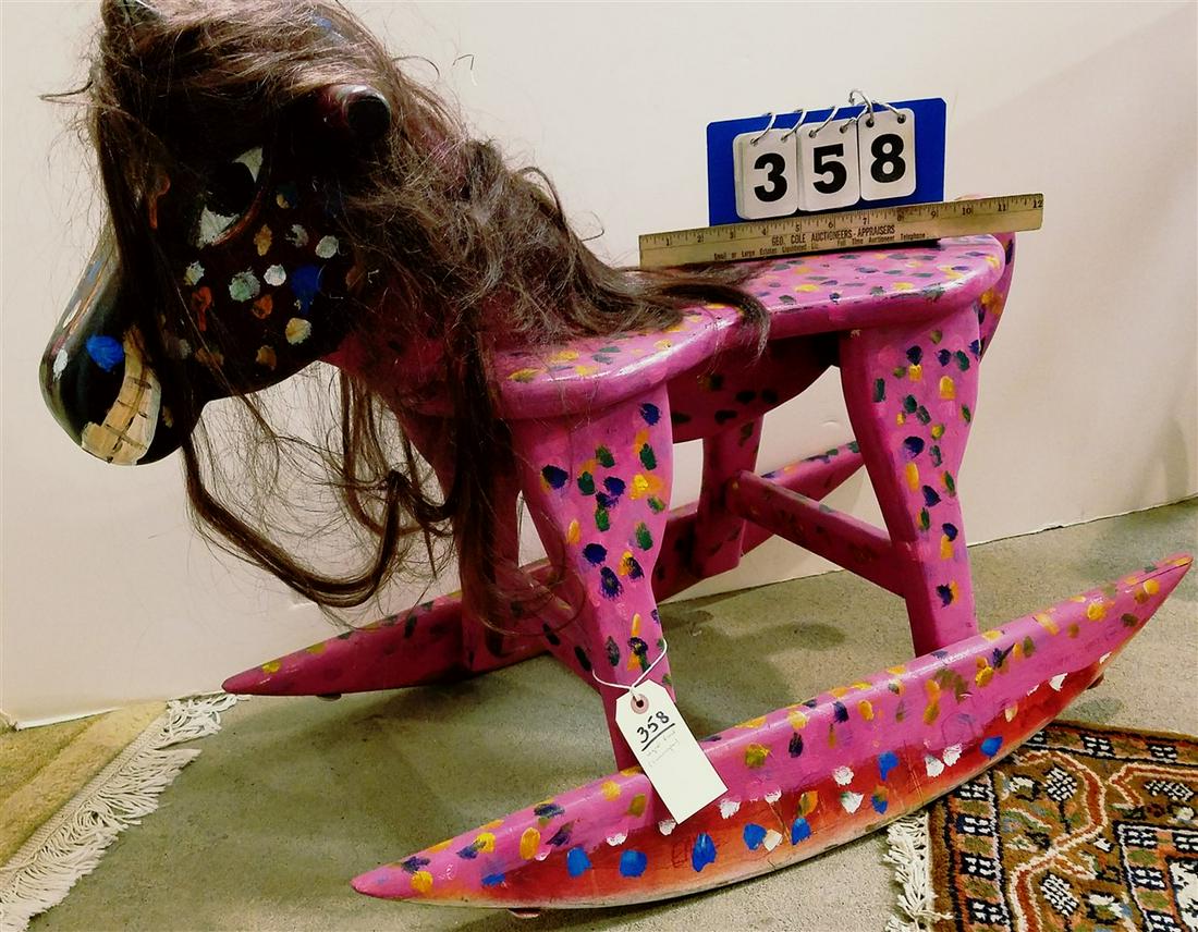 FOLK ART HOBBY HORSE SGND EARL SWANIGAN: FOLK ART HOBBY HORSE SGND EARL SWANIGAN