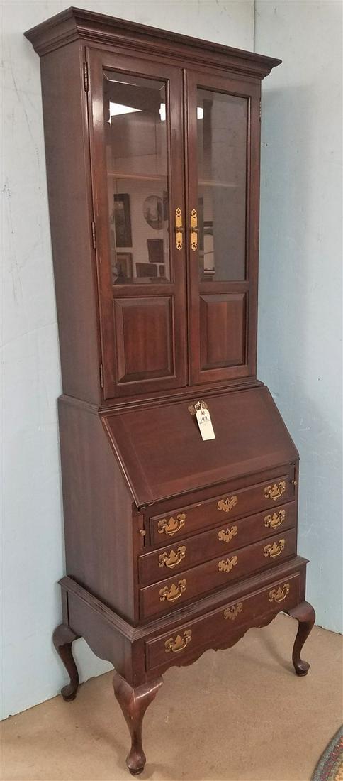 ETHAN ALLEN QA STYLE CHERRY SECRETARY DESK, 6'7"H X: ETHAN ALLEN QA STYLE CHERRY SECRETARY DESK, 6'7"H X 28"W X 17"D