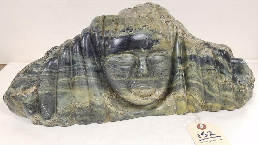 CARVED SOAPSTONE, 6.5"H X 16"L: CARVED SOAPSTONE, 6.5"H X 16"L