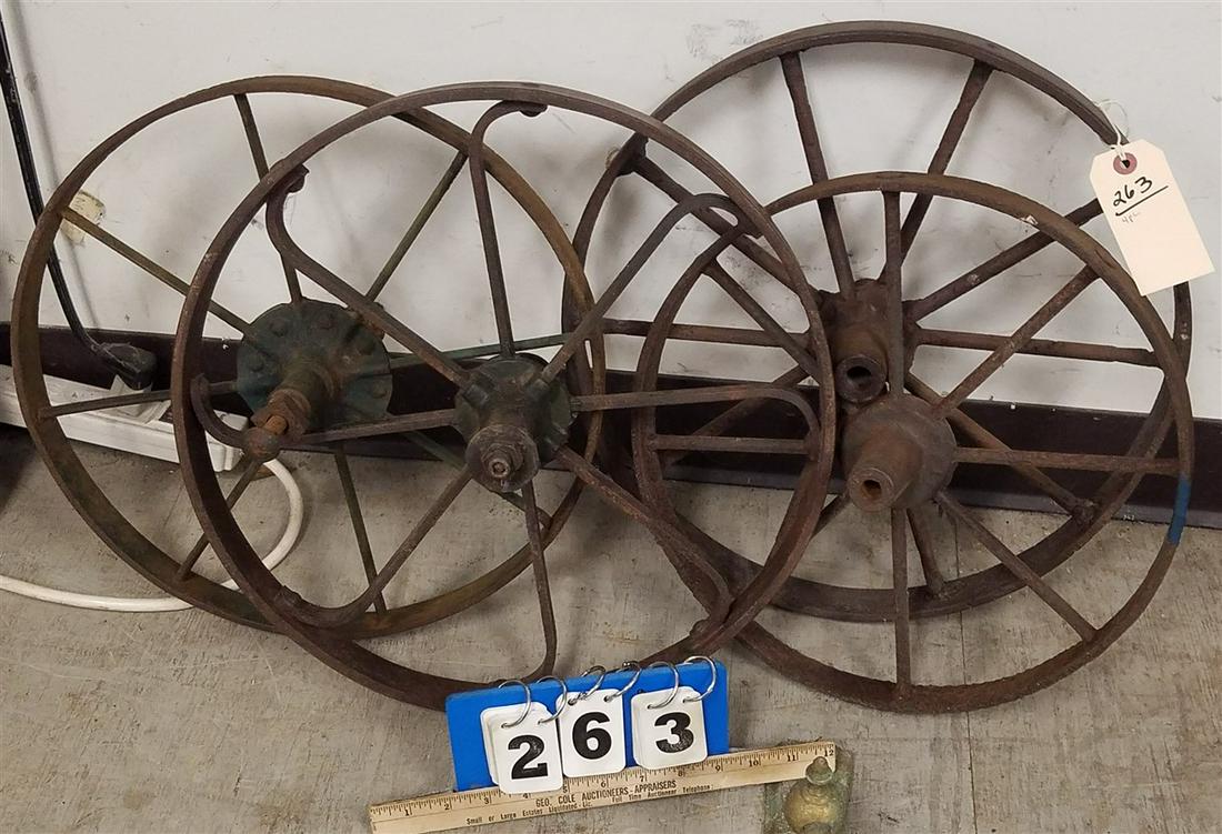 4 CAST IRON WHEELS: 4 CAST IRON WHEELS
