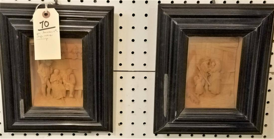 PR. FRAMED 19th c. GERMAN SHADOWBOX HIGH RELIEF (1 of 3)