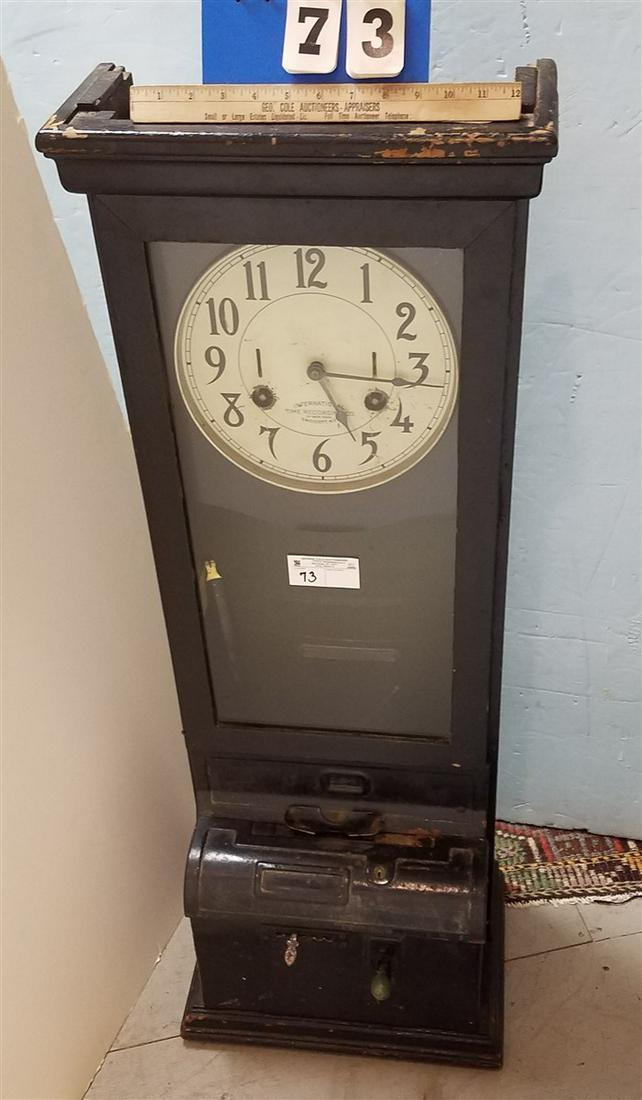 INTERNATIONAL TIME RECORDING CO. CLOCK, 44"H X 16"W X (1 of 3)