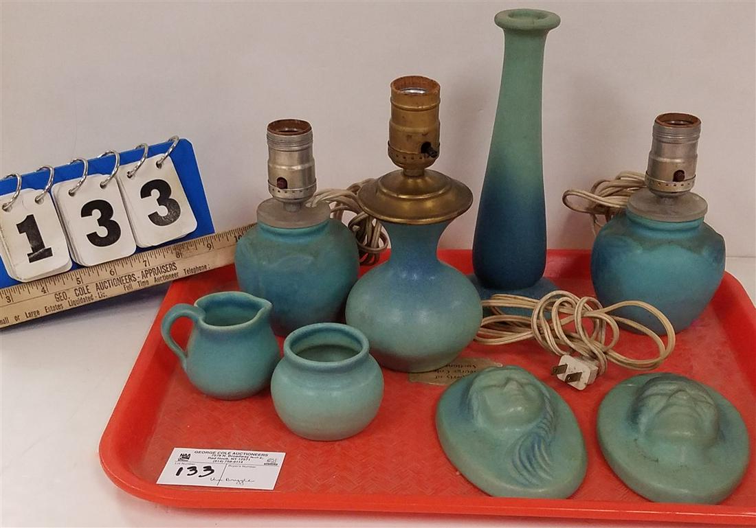 TRAY VAN BRIGGLE- 3 LAMPS, CREAMER/SUGAR-2 INDIAN (1 of 7)