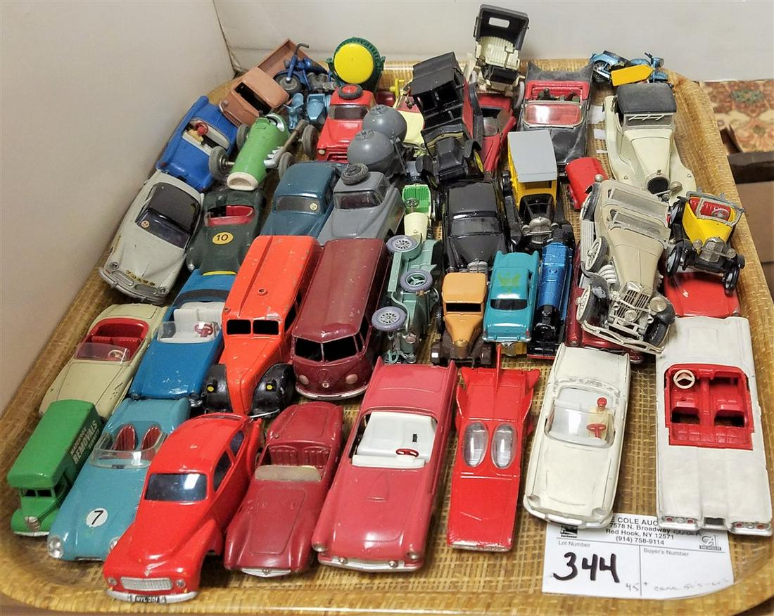 TRAY 45+ DIE CAST TOY CARS 50'S-60'S- TEKNO, SCHCO, (1 of 2)
