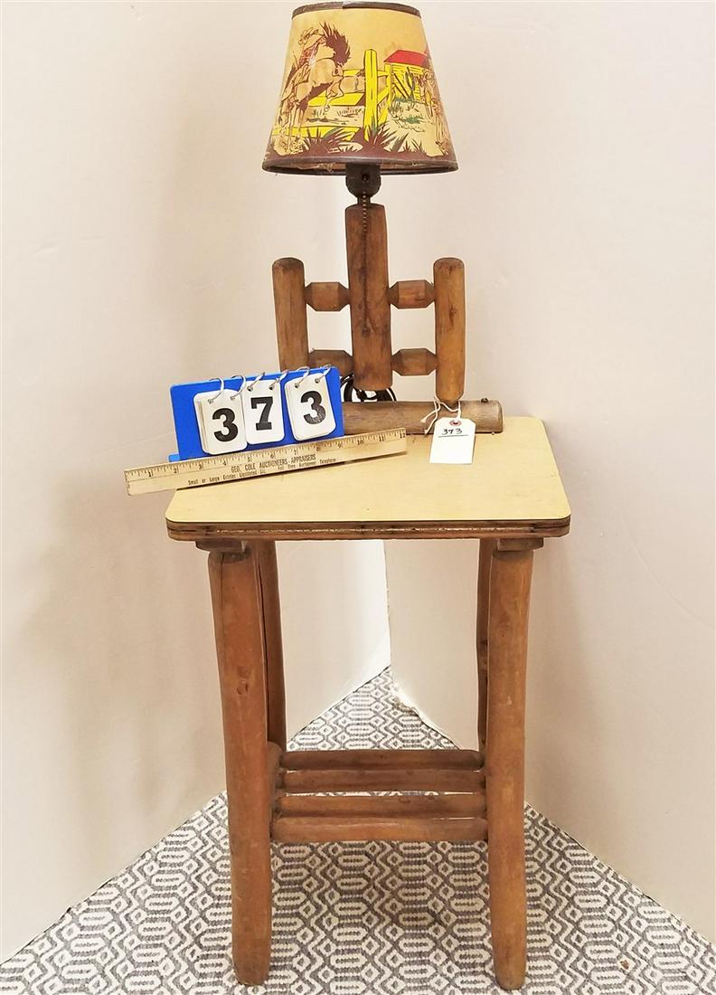 ADIRONDACK TABLE/LAMP 43"H X 16"W X 11 1/2"D (1 of 2)