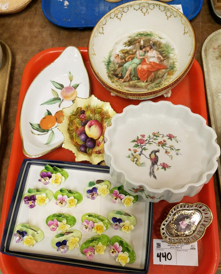 TRAY PORCELAIN BX OF 12 CROWN STAFFORDSHIRE FLORAL (1 of 2)