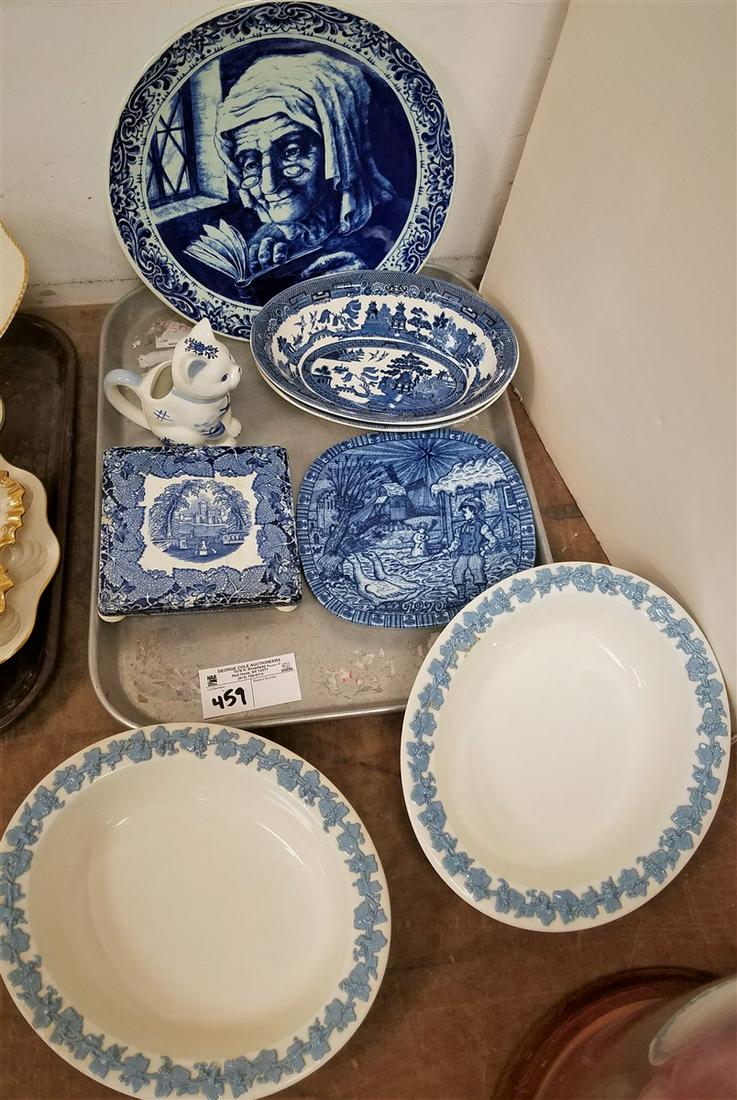 TRAY WEDGWOOD, MASON'S IRONSTONE TRANFER HOTPLATE DELFT: TRAY WEDGWOOD, MASON'S IRONSTONE TRANFER HOTPLATE DELFT ETC