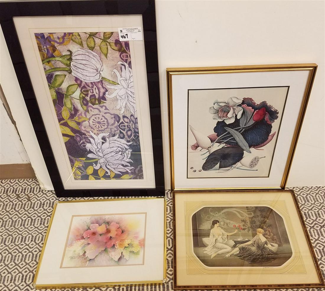 4 FRAMED ITEMS- W/C AND 3 PRINTS (1 of 2)
