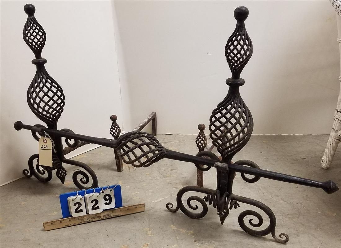 WROUGHT ANDIRONS: WROUGHT ANDIRONS